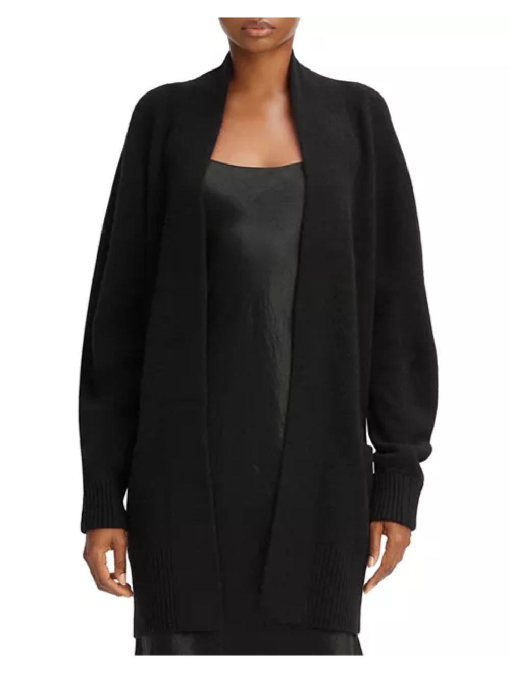 Vince Cashmere Open-Front Black Women's Cardigan Sweater